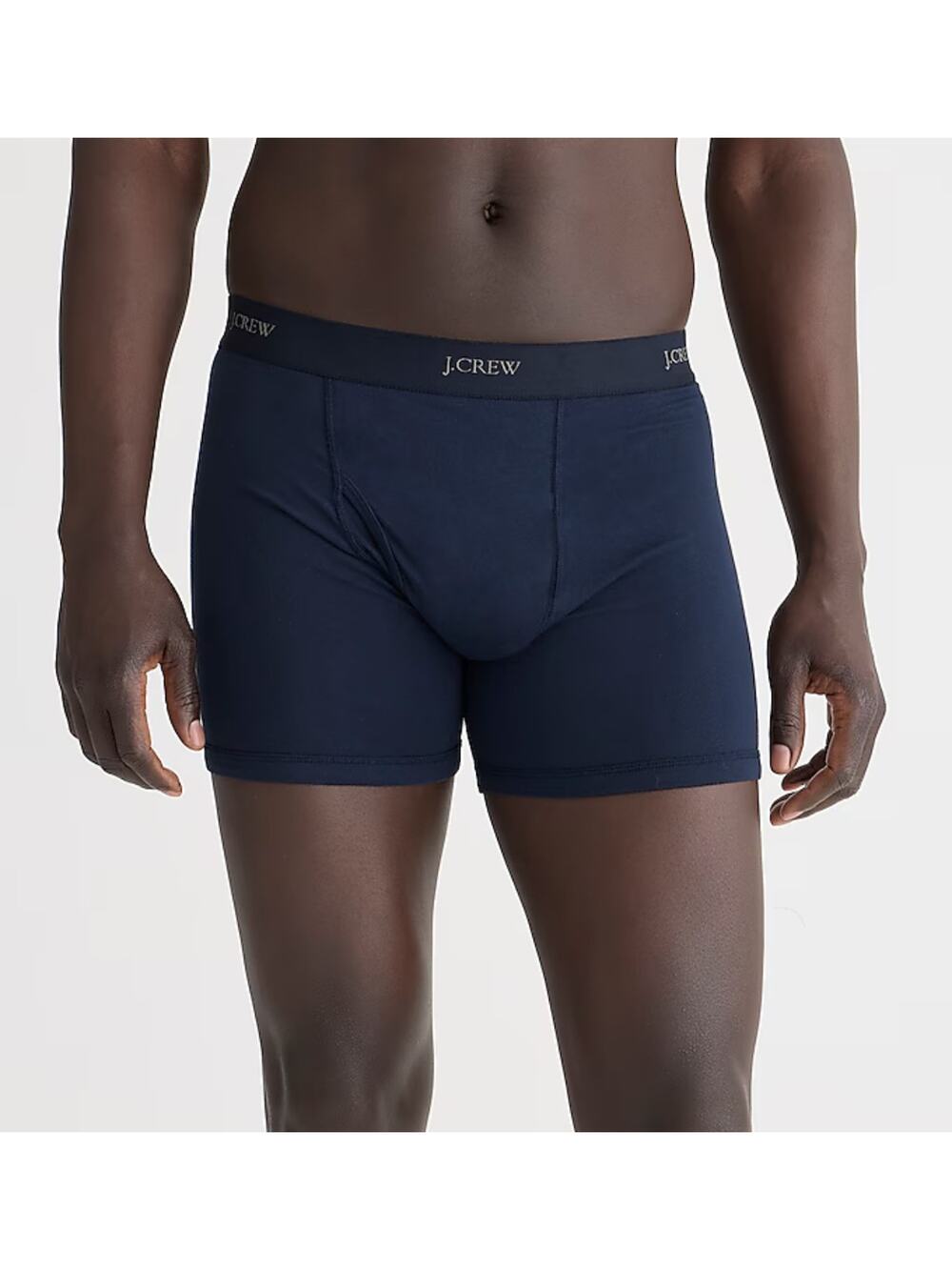 J.Crew Knit Boxer Briefs Mens M Dark Navy Pull-On Stretch Elastic Waistband Logo